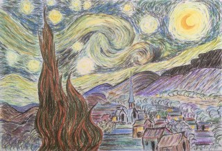 De Sterrennacht 29.7 x 42 cm Oliepastel.jpg